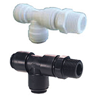 QMRTG Series Swivel Male Run Polypropylene Tee Fittings